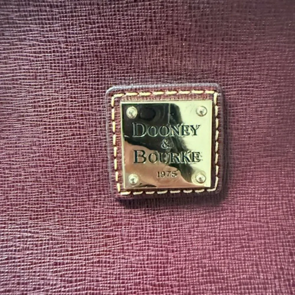 Dooney & Bourke Burgundy Leather Tote Shoulder Bag - Picture 7 of 8